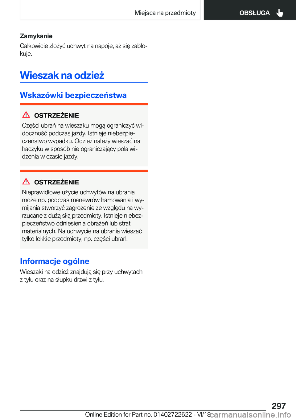 BMW 5 SERIES 2019  Instrukcja obsługi (in Polish) �Z�a�m�y�k�a�n�i�e
�C�a�ł�k�o�w�i�c�i�e��z�ł�o9�y�