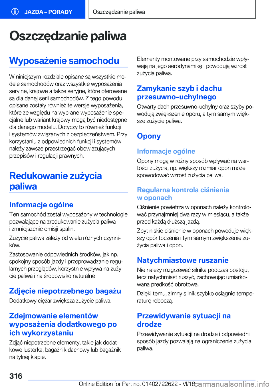 BMW 5 SERIES 2019  Instrukcja obsługi (in Polish) �O�s�z�c�z�