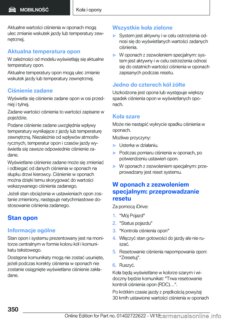 BMW 5 SERIES 2019  Instrukcja obsługi (in Polish) �A�k�t�u�a�l�n�e��w�a�r�t�o�c�i��c�i�n�i�e�n�i�a��w��o�p�o�n�a�c�h��m�o�g�
