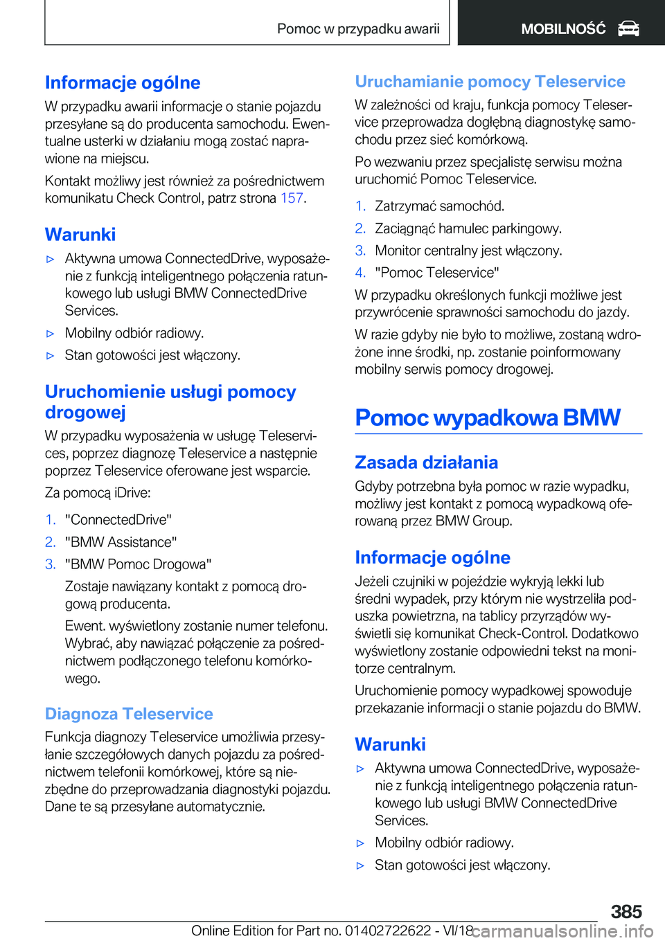 BMW 5 SERIES 2019  Instrukcja obsługi (in Polish) �I�n�f�o�r�m�a�c�j�e��o�g�