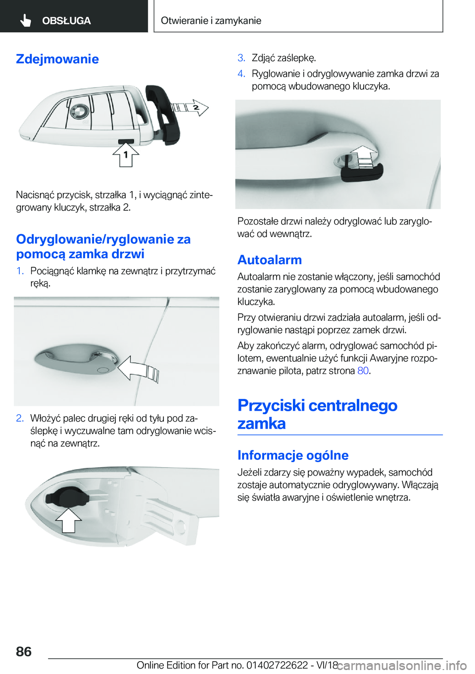 BMW 5 SERIES 2019  Instrukcja obsługi (in Polish) �Z�d�e�j�m�o�w�a�n�i�e
�N�a�c�i�s�n�