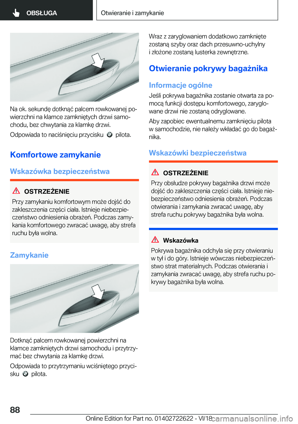 BMW 5 SERIES 2019  Instrukcja obsługi (in Polish) �N�a��o�k�.��s�e�k�u�n�d�
