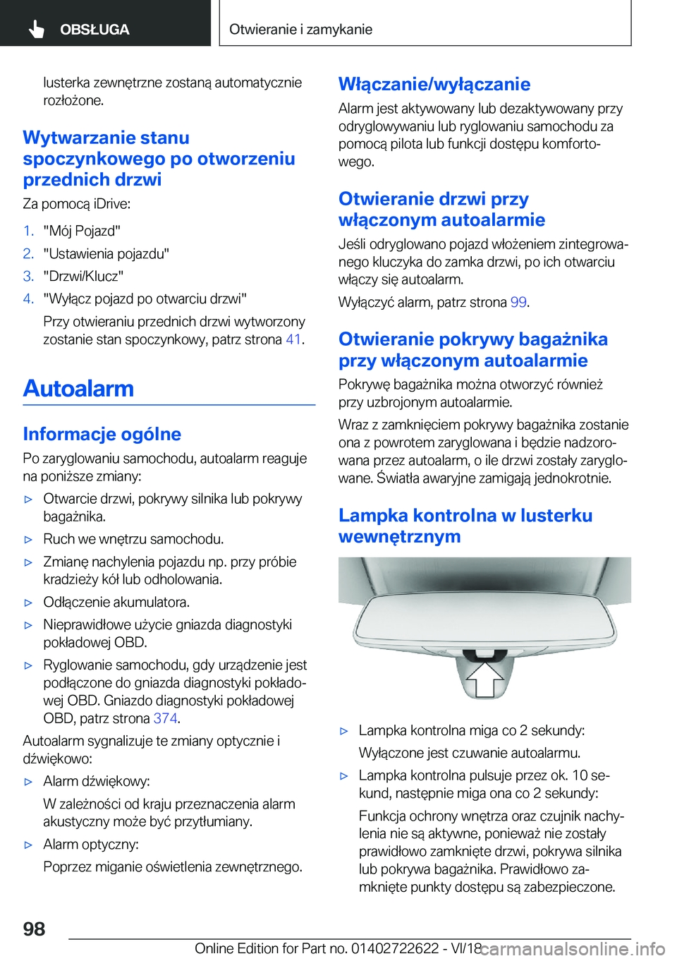 BMW 5 SERIES 2019  Instrukcja obsługi (in Polish) �l�u�s�t�e�r�k�a��z�e�w�n�