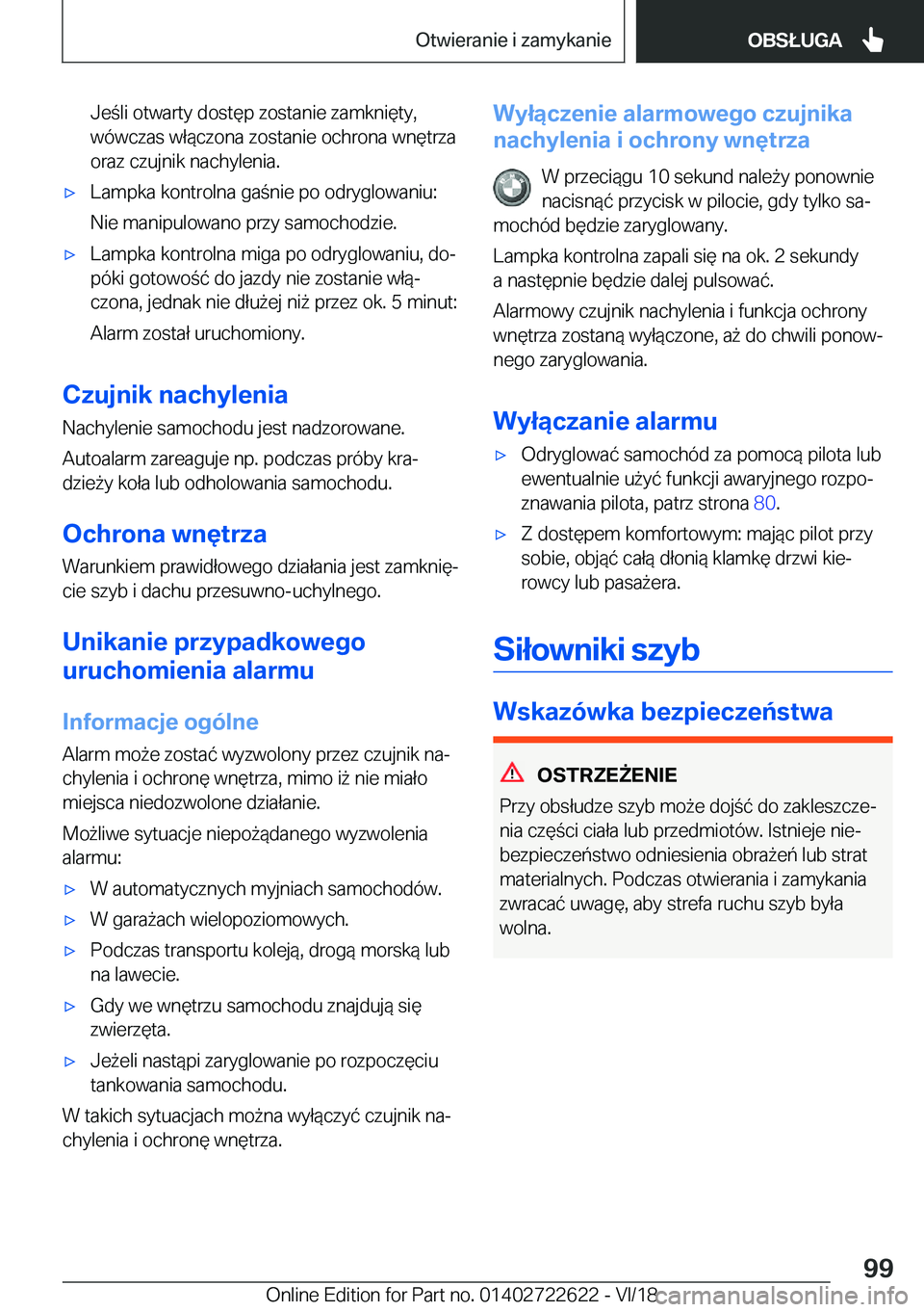 BMW 5 SERIES 2019  Instrukcja obsługi (in Polish) �J�e�l�i��o�t�w�a�r�t�y��d�o�s�t�