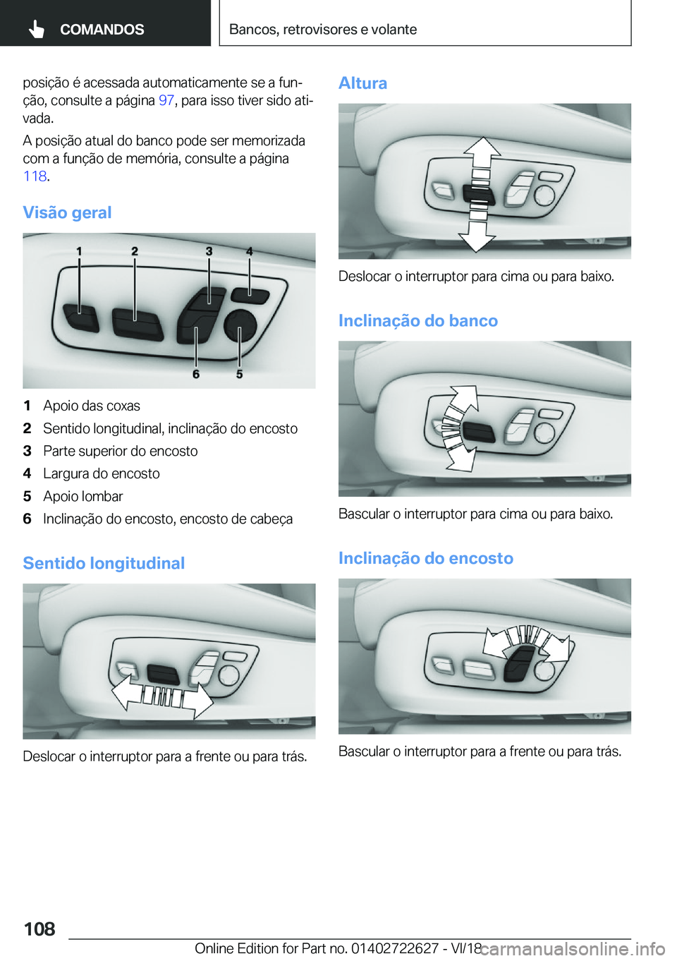 BMW 5 SERIES 2019  Manual do condutor (in Portuguese) �p�o�s�i�