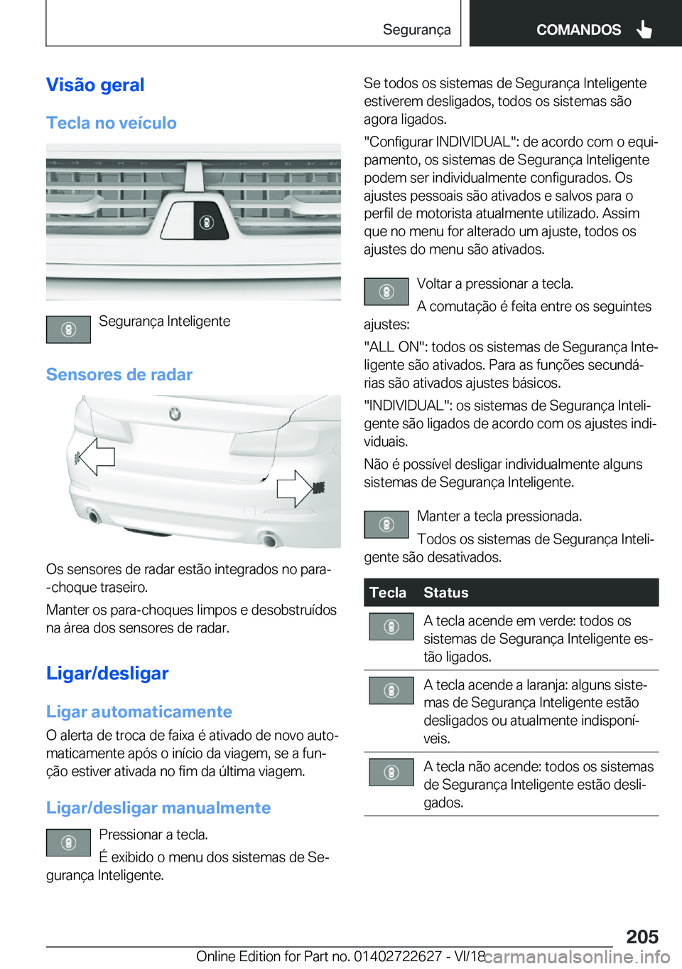 BMW 5 SERIES 2019  Manual do condutor (in Portuguese) �V�i�s�ã�o��g�e�r�a�l
�T�e�c�l�a��n�o��v�e�
