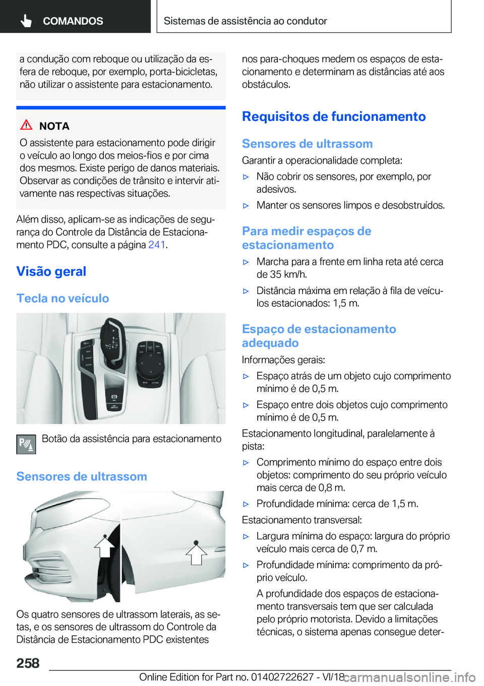 BMW 5 SERIES 2019  Manual do condutor (in Portuguese) �a��c�o�n�d�u�