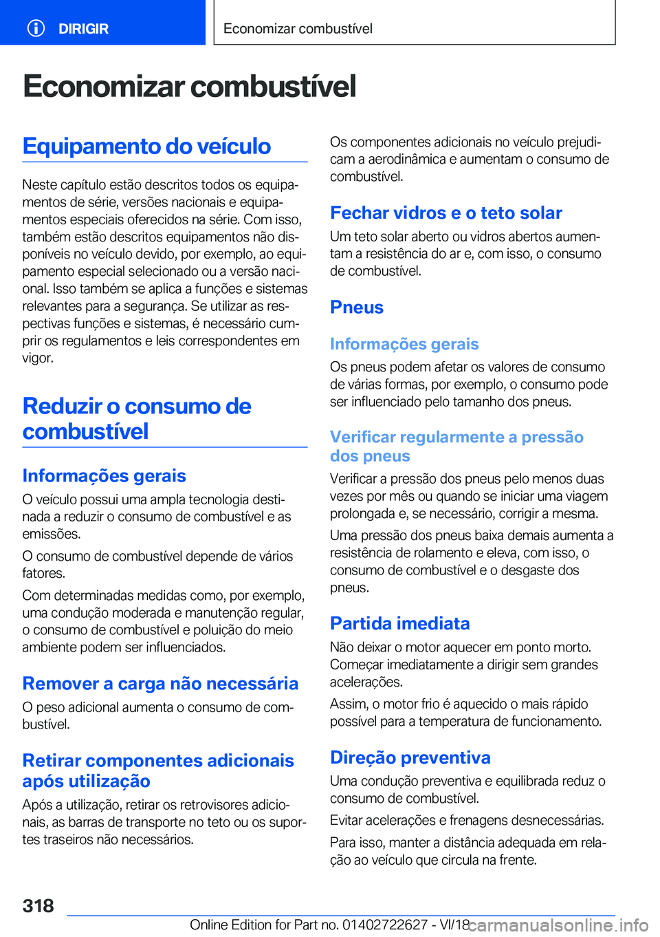 BMW 5 SERIES 2019  Manual do condutor (in Portuguese) �E�c�o�n�o�m�i�z�a�r��c�o�m�b�u�s�t�