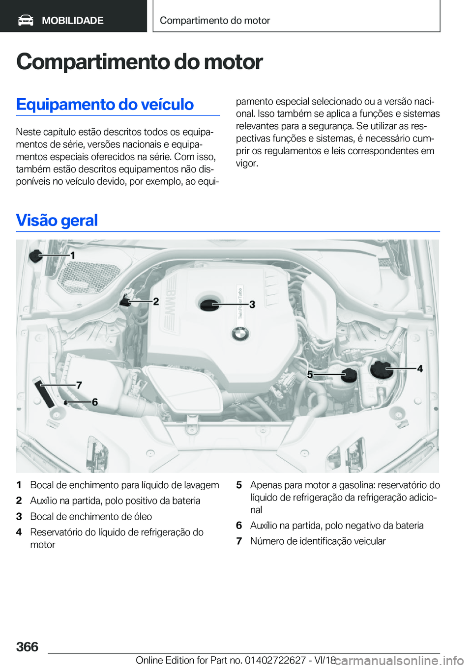 BMW 5 SERIES 2019  Manual do condutor (in Portuguese) �C�o�m�p�a�r�t�i�m�e�n�t�o��d�o��m�o�t�o�r�E�q�u�i�p�a�m�e�n�t�o��d�o��v�e�