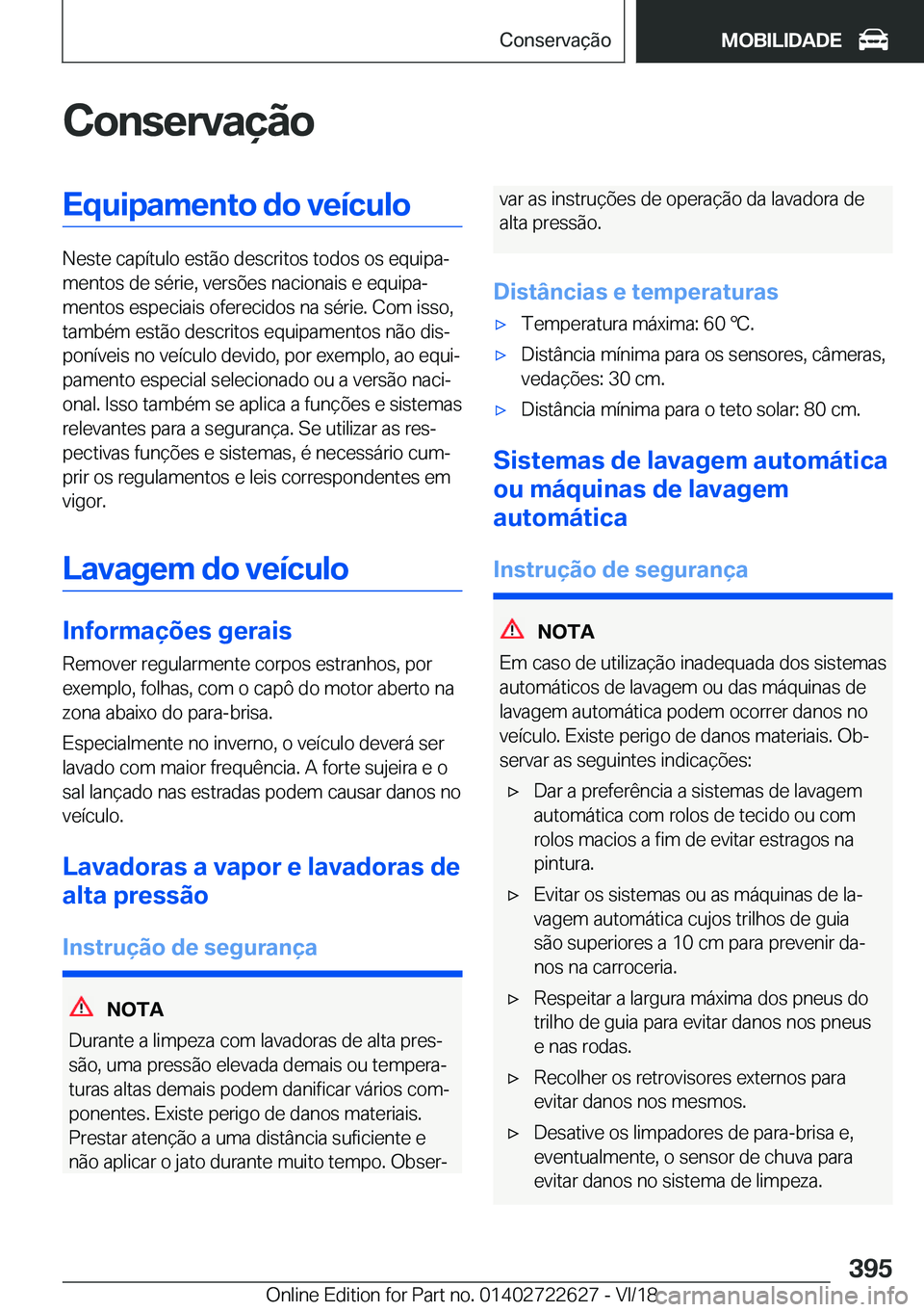 BMW 5 SERIES 2019  Manual do condutor (in Portuguese) �C�o�n�s�e�r�v�a�