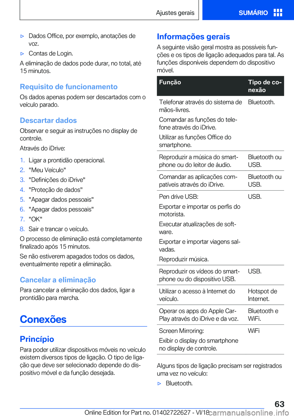 BMW 5 SERIES 2019  Manual do condutor (in Portuguese) x�D�a�d�o�s��O�f�f�i�c�e�,��p�o�r��e�x�e�m�p�l�o�,��a�n�o�t�a�