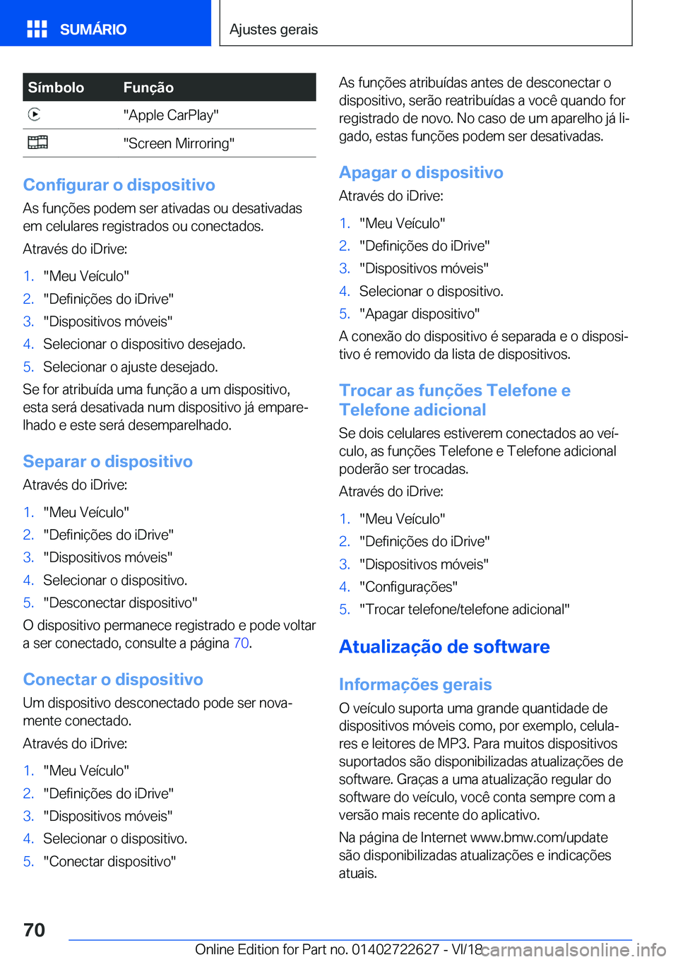 BMW 5 SERIES 2019  Manual do condutor (in Portuguese) �S�