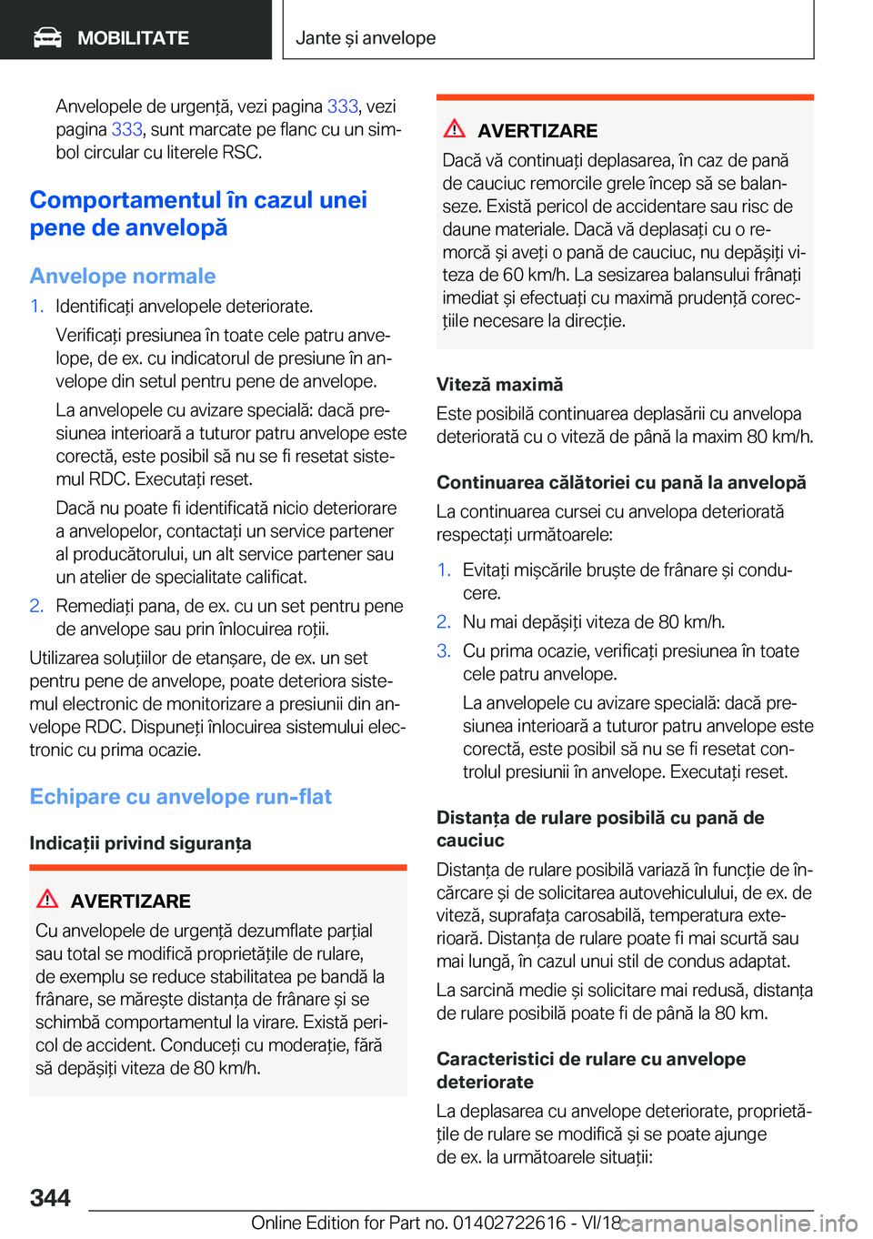BMW 5 SERIES 2019  Ghiduri De Utilizare (in Romanian) �A�n�v�e�l�o�p�e�l�e��d�e��u�r�g�e�n*�