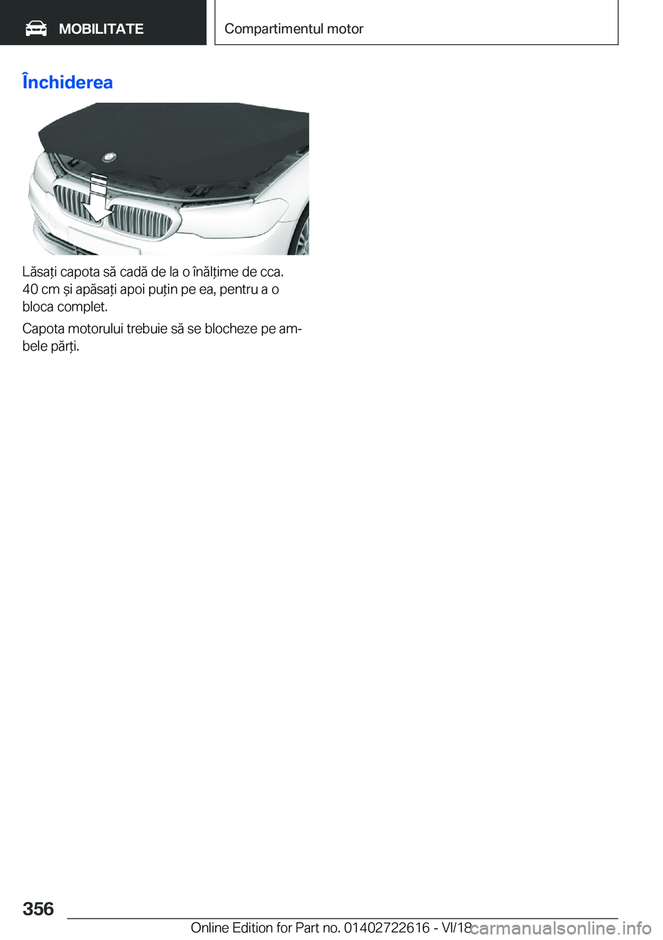 BMW 5 SERIES 2019  Ghiduri De Utilizare (in Romanian) �