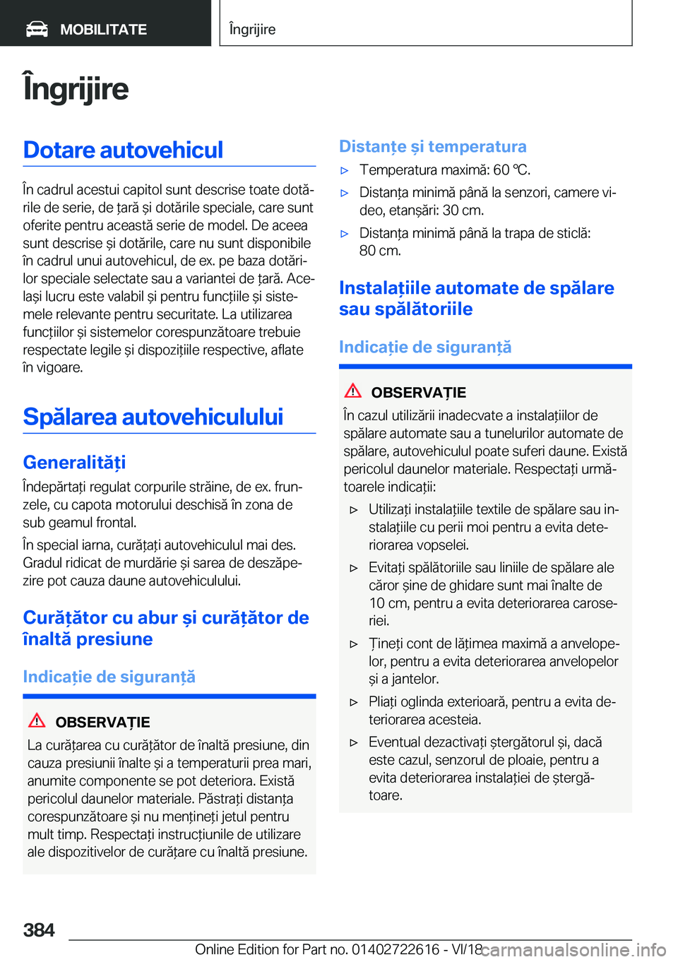 BMW 5 SERIES 2019  Ghiduri De Utilizare (in Romanian) �