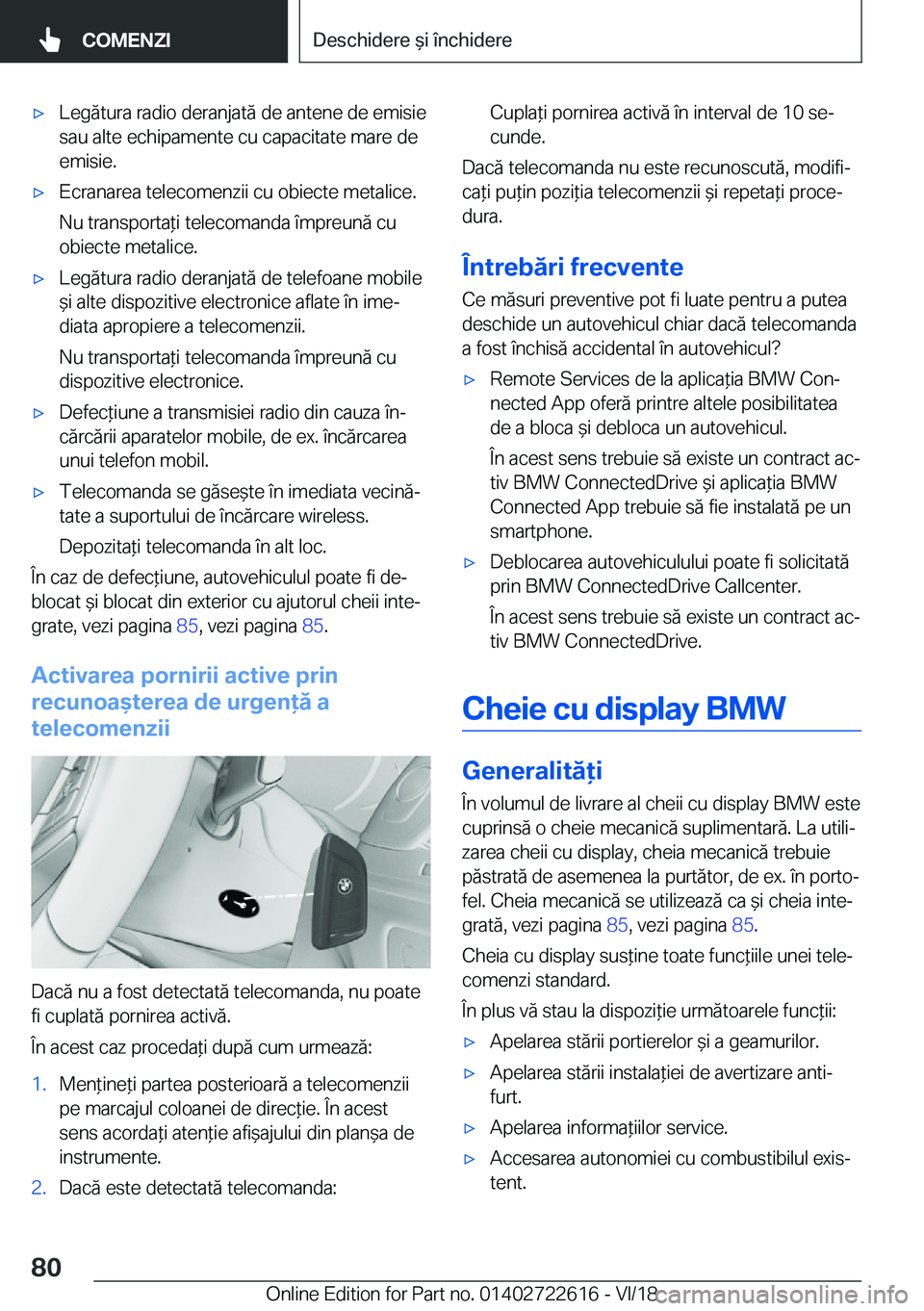 BMW 5 SERIES 2019  Ghiduri De Utilizare (in Romanian) 'x�L�e�g�