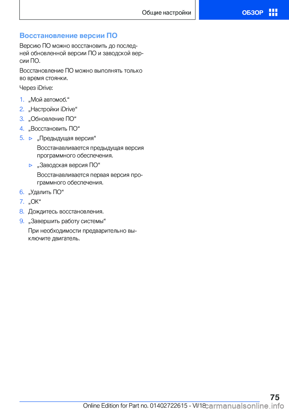 BMW 5 SERIES 2019  Руково 