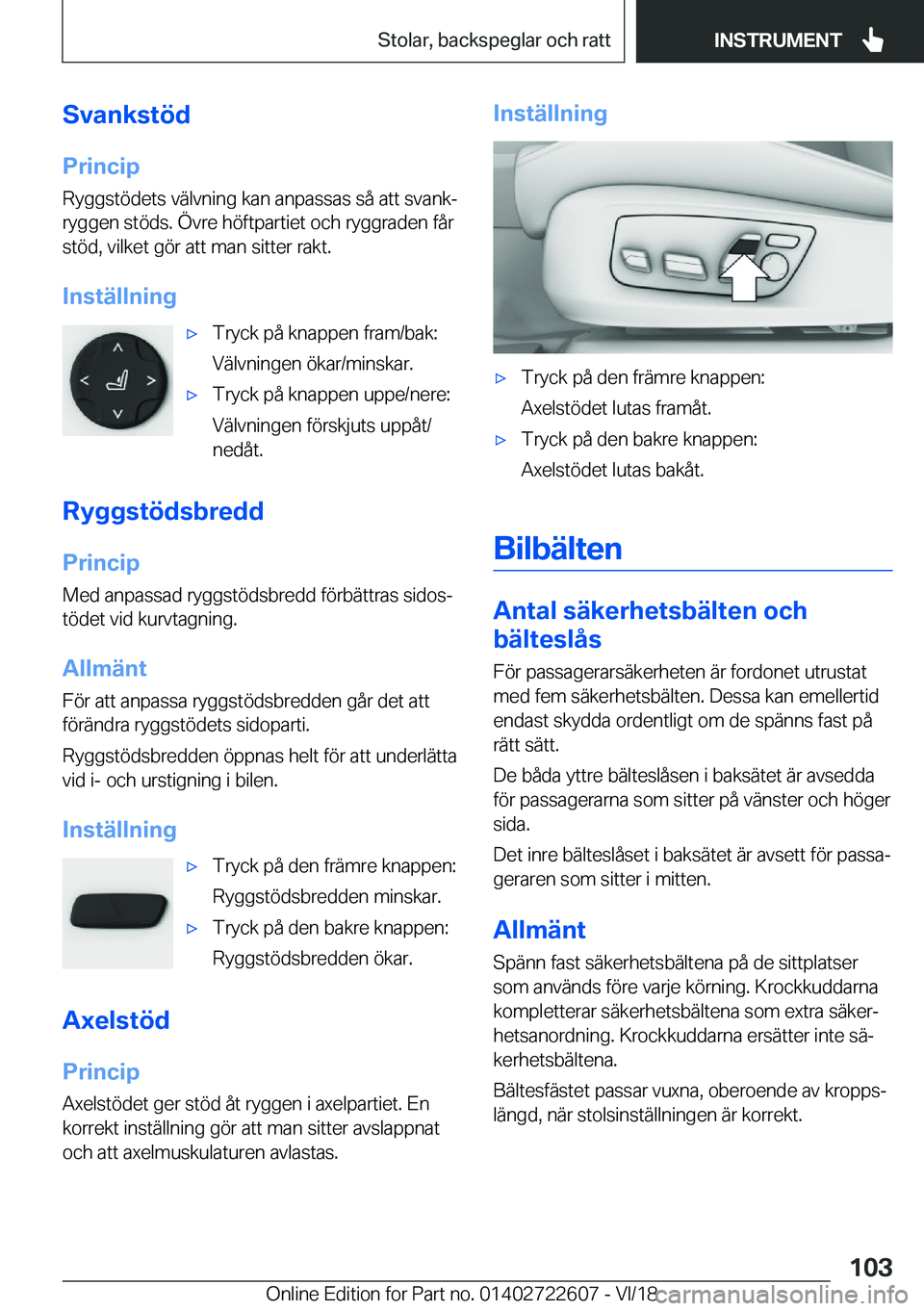 BMW 5 SERIES 2019  InstruktionsbÖcker (in Swedish) �S�v�a�n�k�s�t�