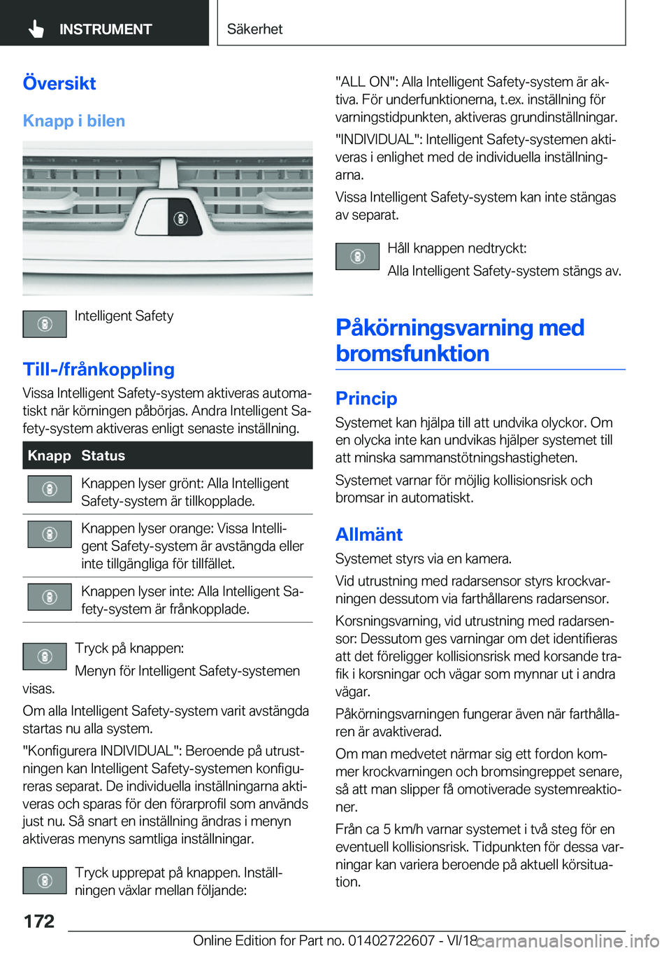BMW 5 SERIES 2019  InstruktionsbÖcker (in Swedish) �