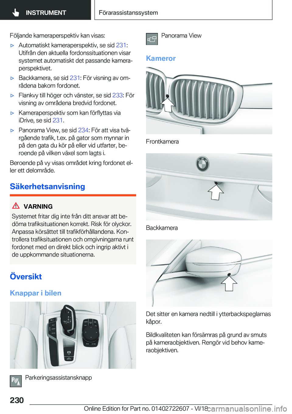 BMW 5 SERIES 2019  InstruktionsbÖcker (in Swedish) �F�
