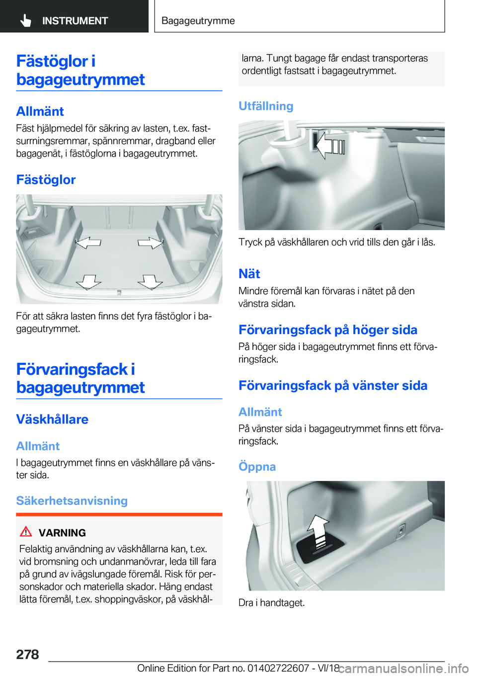 BMW 5 SERIES 2019  InstruktionsbÖcker (in Swedish) �F�ä�s�t�