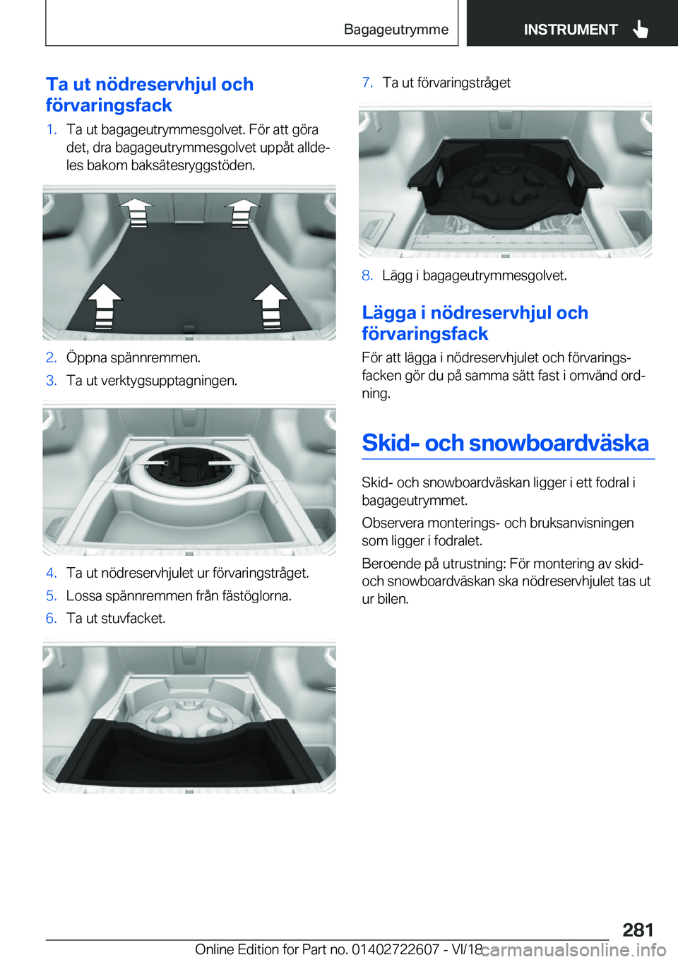 BMW 5 SERIES 2019  InstruktionsbÖcker (in Swedish) �T�a��u�t��n�