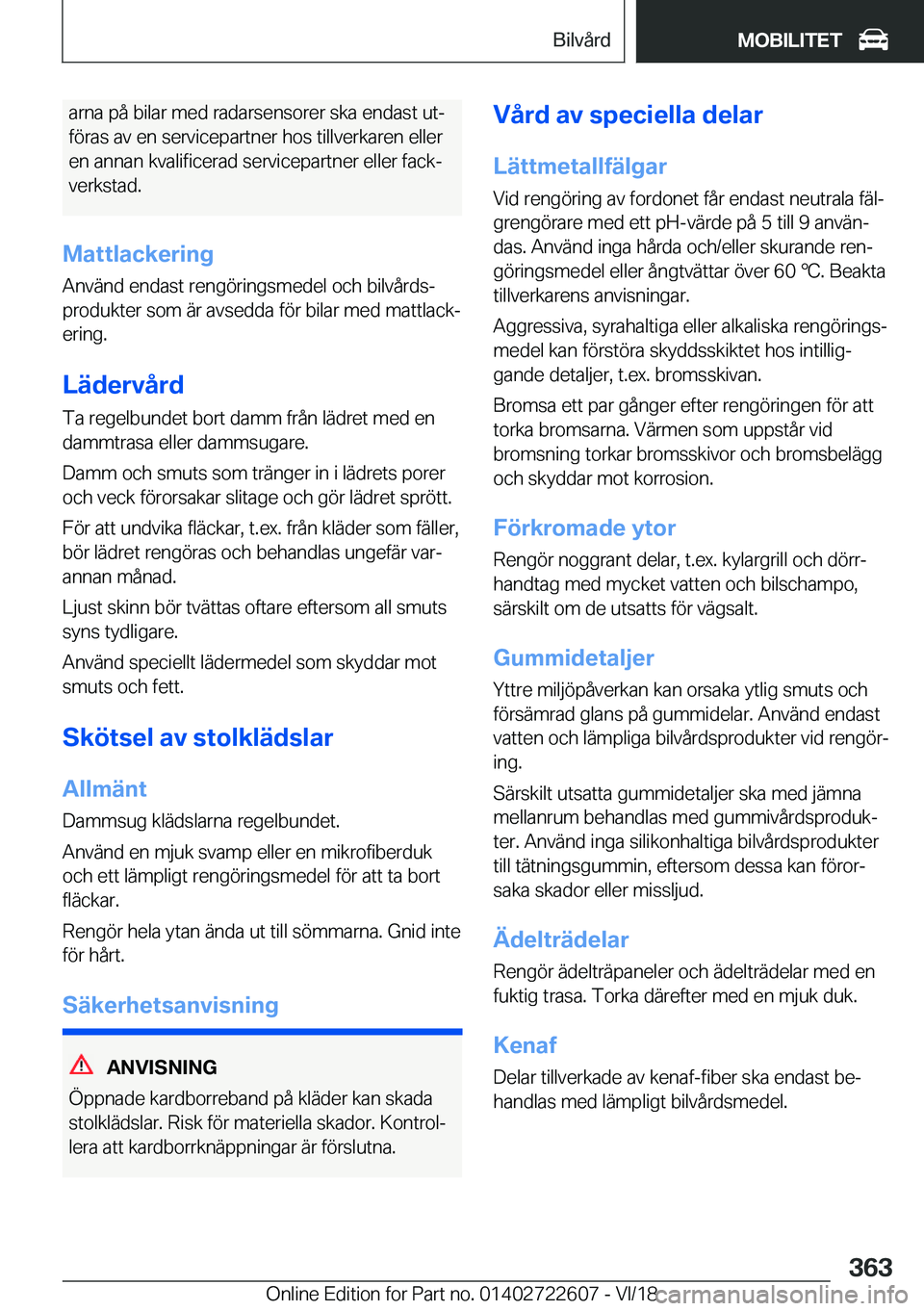 BMW 5 SERIES 2019  InstruktionsbÖcker (in Swedish) �a�r�n�a��p�å��b�i�l�a�r��m�e�d��r�a�d�a�r�s�e�n�s�o�r�e�r��s�k�a��e�n�d�a�s�t��u�tj
�f�
