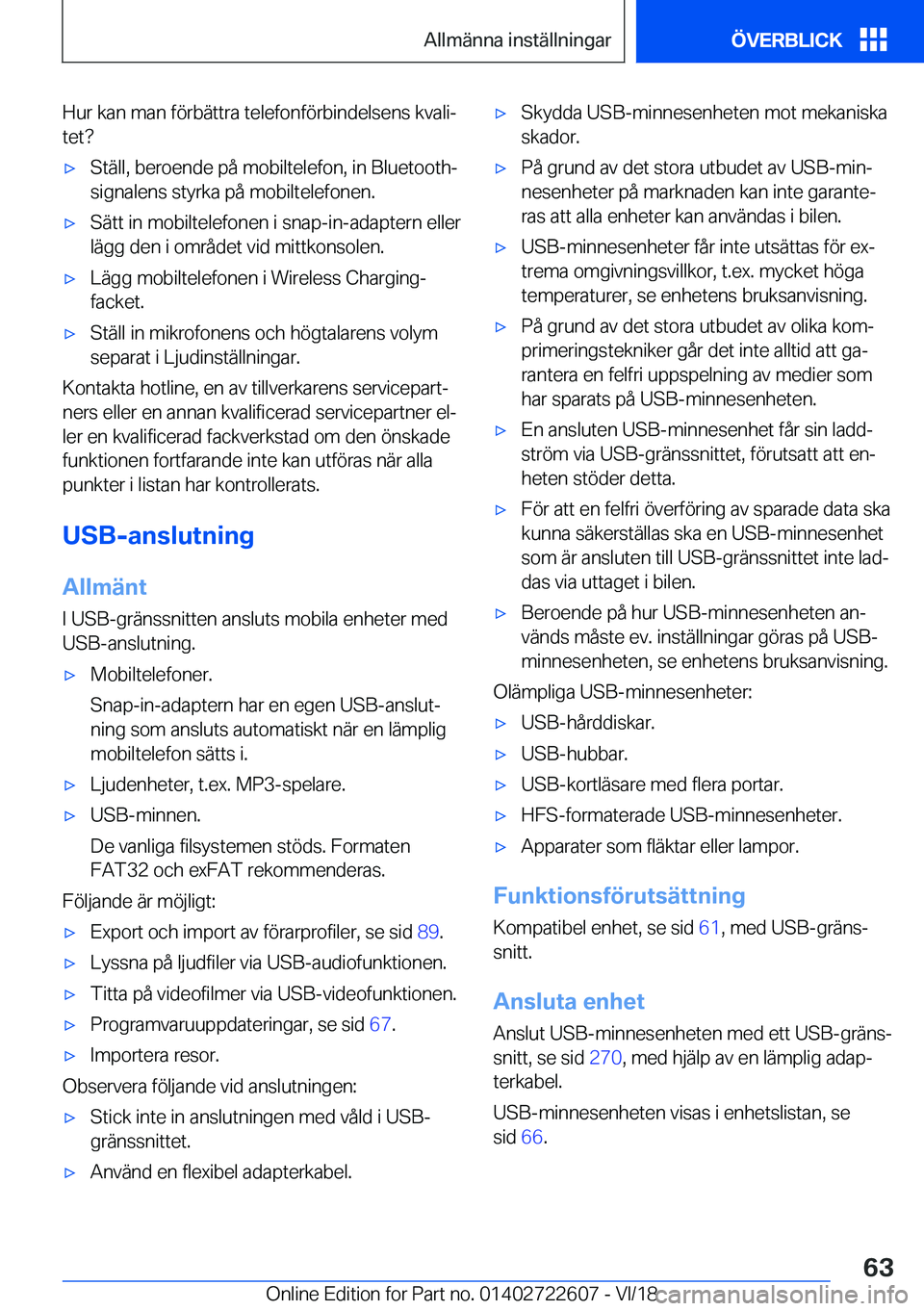 BMW 5 SERIES 2019  InstruktionsbÖcker (in Swedish) �H�u�r��k�a�n��m�a�n��f�