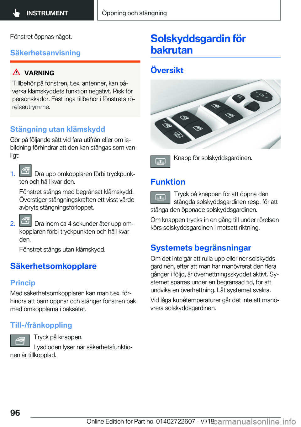 BMW 5 SERIES 2019  InstruktionsbÖcker (in Swedish) �F�