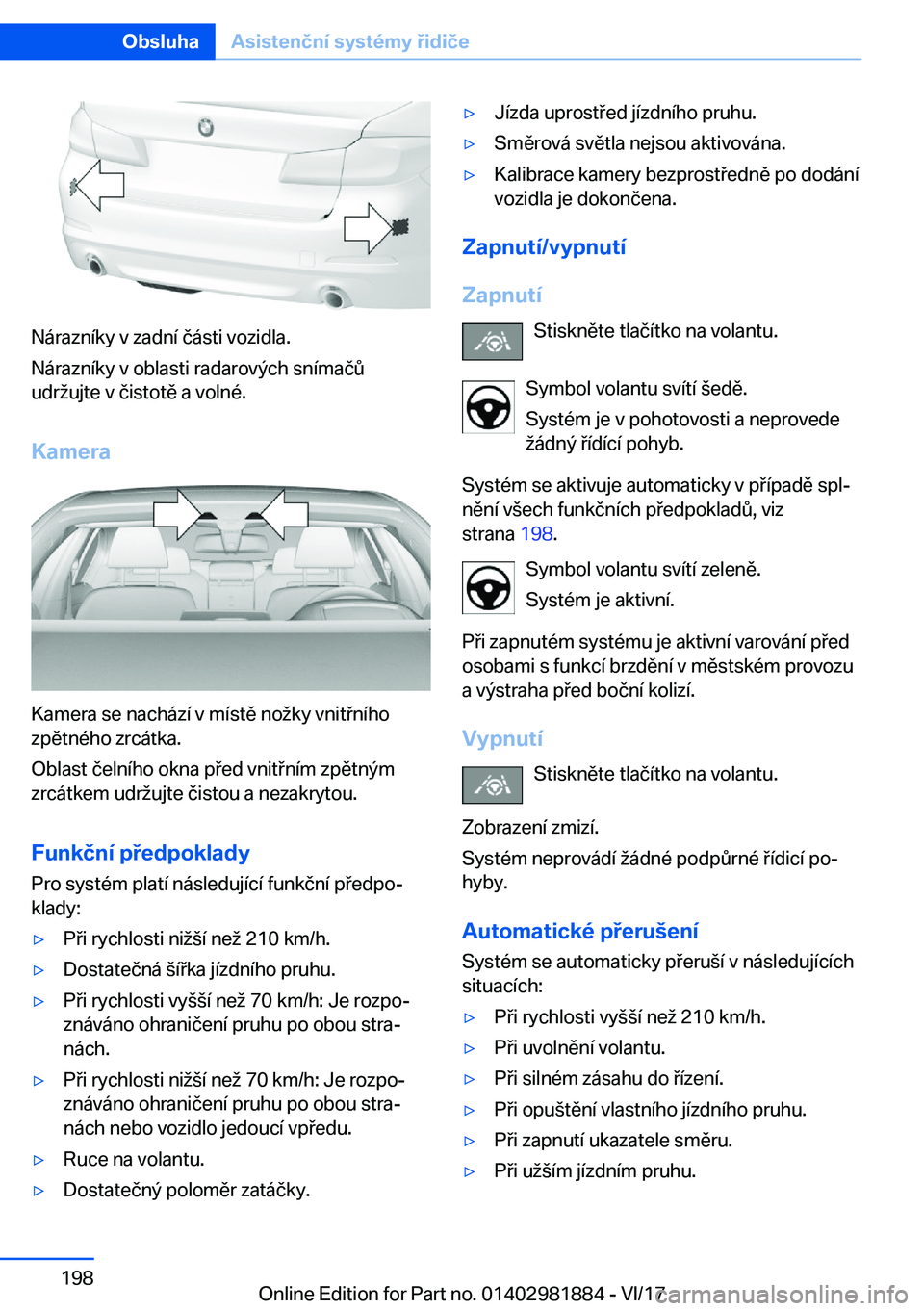 BMW 5 SERIES 2018  Návod na použití (in Czech) �N�á�r�a�z�n�
