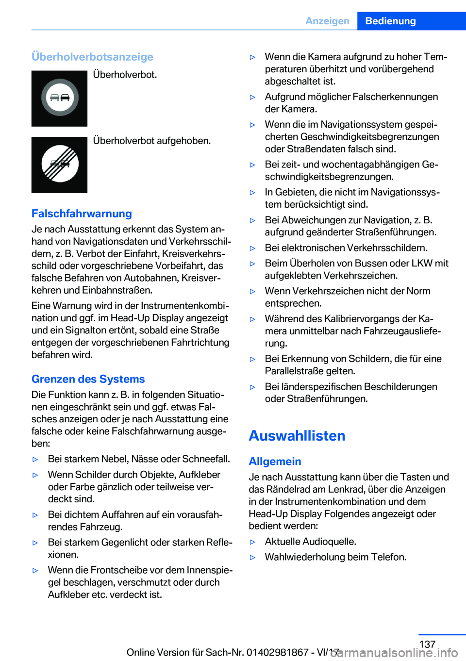 BMW 5 SERIES 2018  Betriebsanleitungen (in German) �