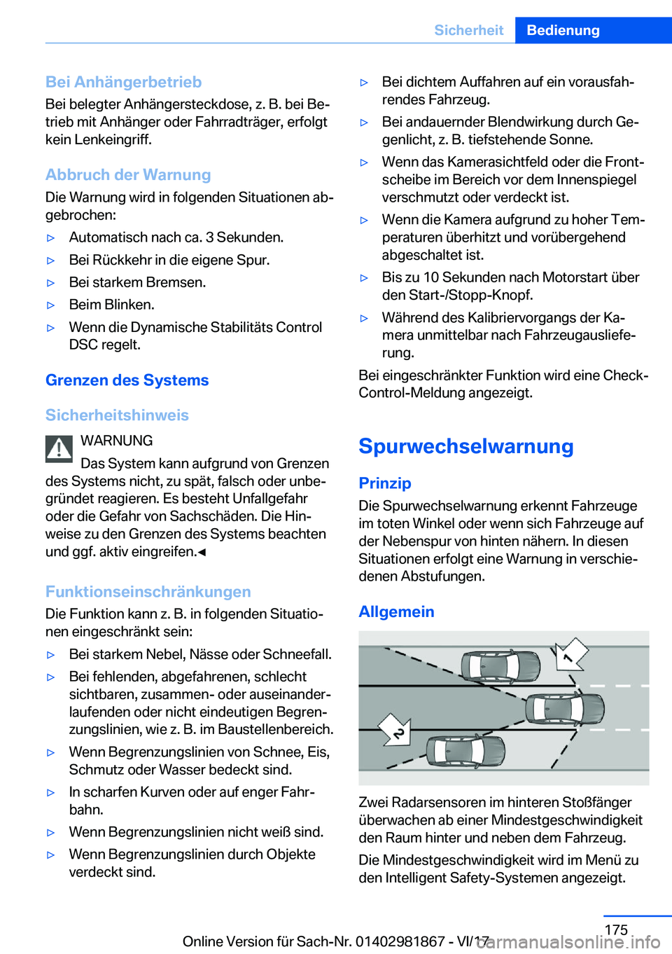 BMW 5 SERIES 2018  Betriebsanleitungen (in German) �B�e�i��A�n�h�