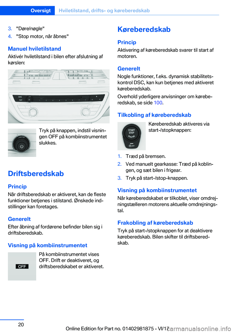 BMW 5 SERIES 2018  InstruktionsbØger (in Danish) �3�.�"�D�