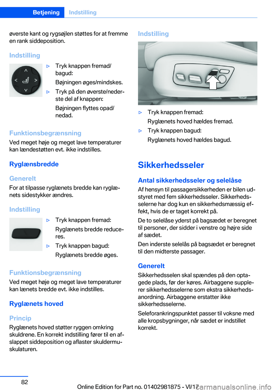 BMW 5 SERIES 2018  InstruktionsbØger (in Danish) �