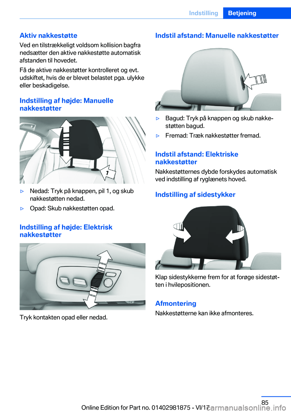 BMW 5 SERIES 2018  InstruktionsbØger (in Danish) �A�k�t�i�v��n�a�k�k�e�s�t�