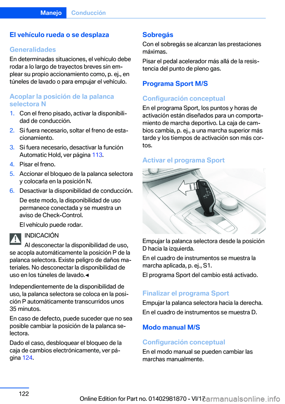 BMW 5 SERIES 2018  Manuales de Empleo (in Spanish) �E�l��v�e�h�