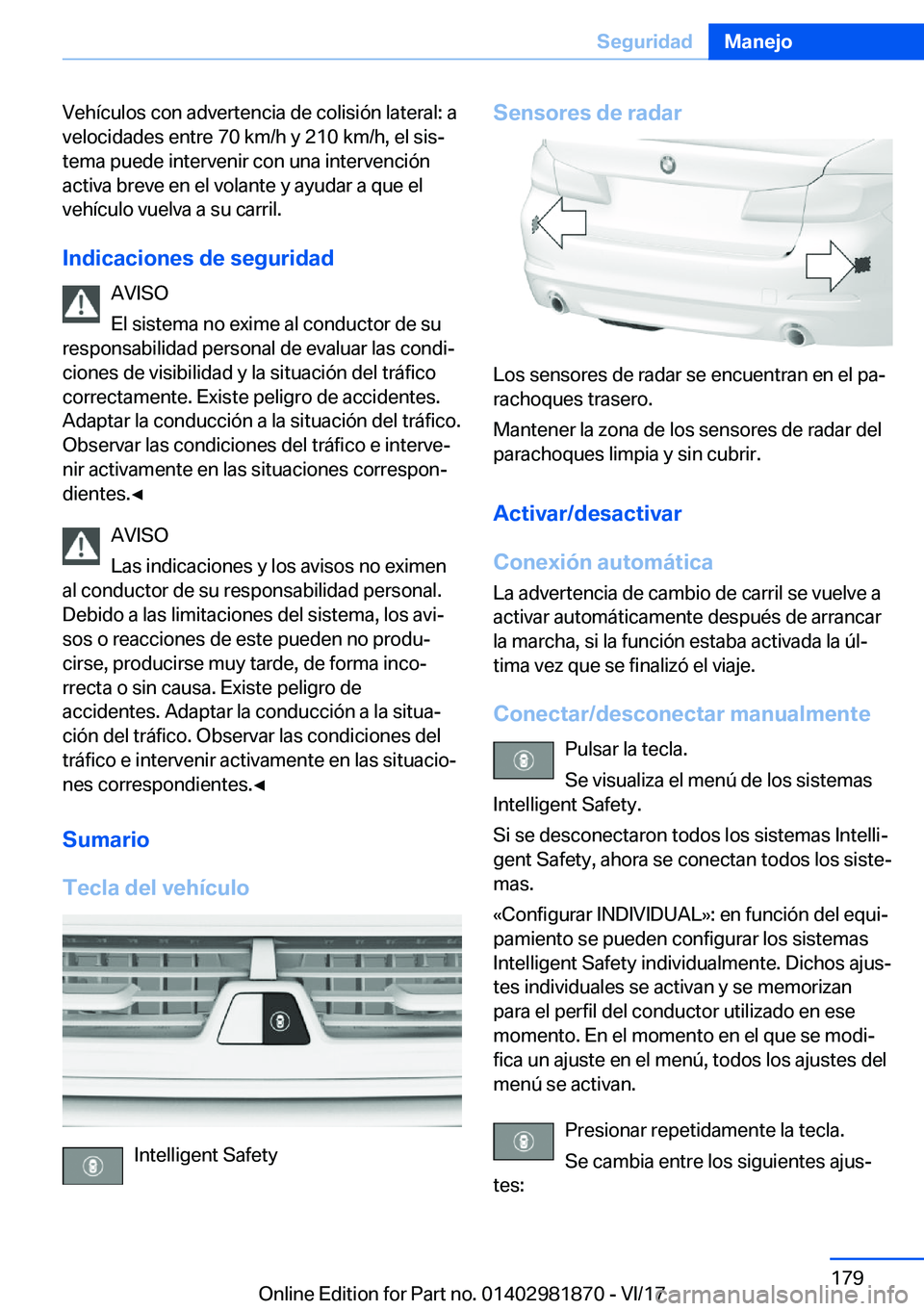 BMW 5 SERIES 2018  Manuales de Empleo (in Spanish) �V�e�h�
