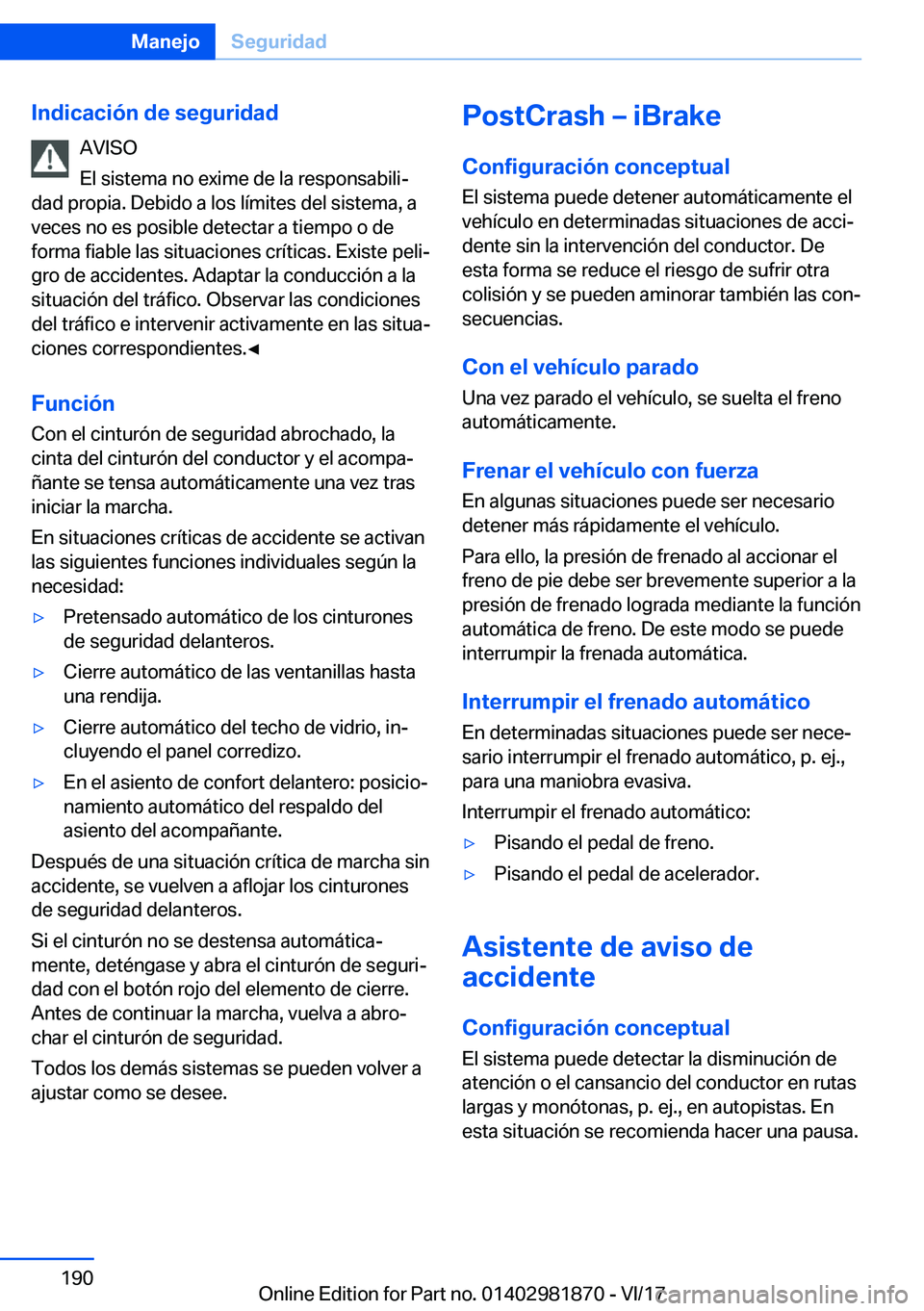 BMW 5 SERIES 2018  Manuales de Empleo (in Spanish) �I�n�d�i�c�a�c�i�
