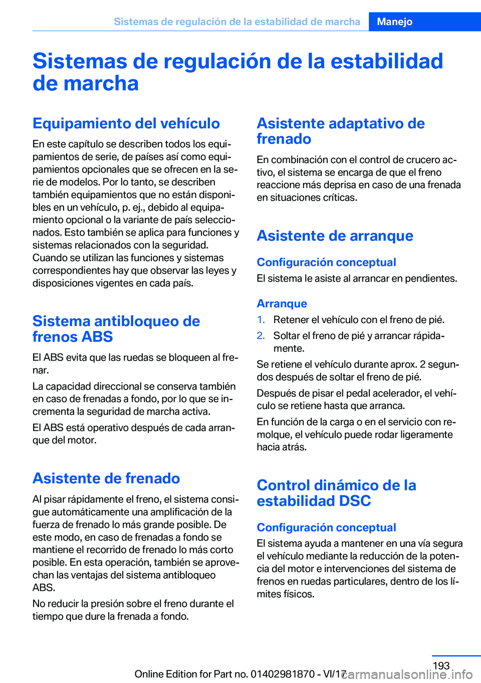 BMW 5 SERIES 2018  Manuales de Empleo (in Spanish) �S�i�s�t�e�m�a�s��d�e��r�e�g�u�l�a�c�i�