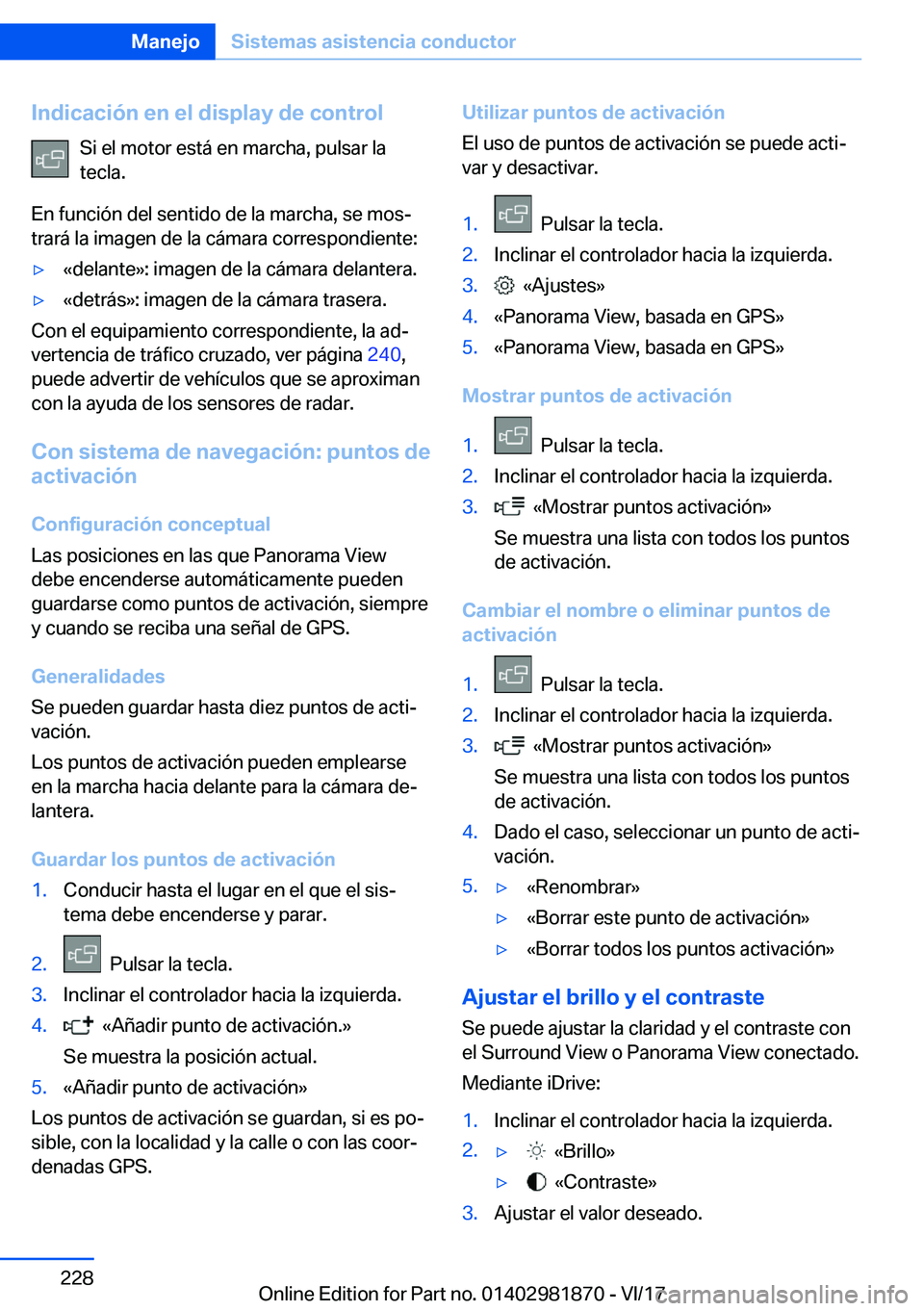 BMW 5 SERIES 2018  Manuales de Empleo (in Spanish) �I�n�d�i�c�a�c�i�