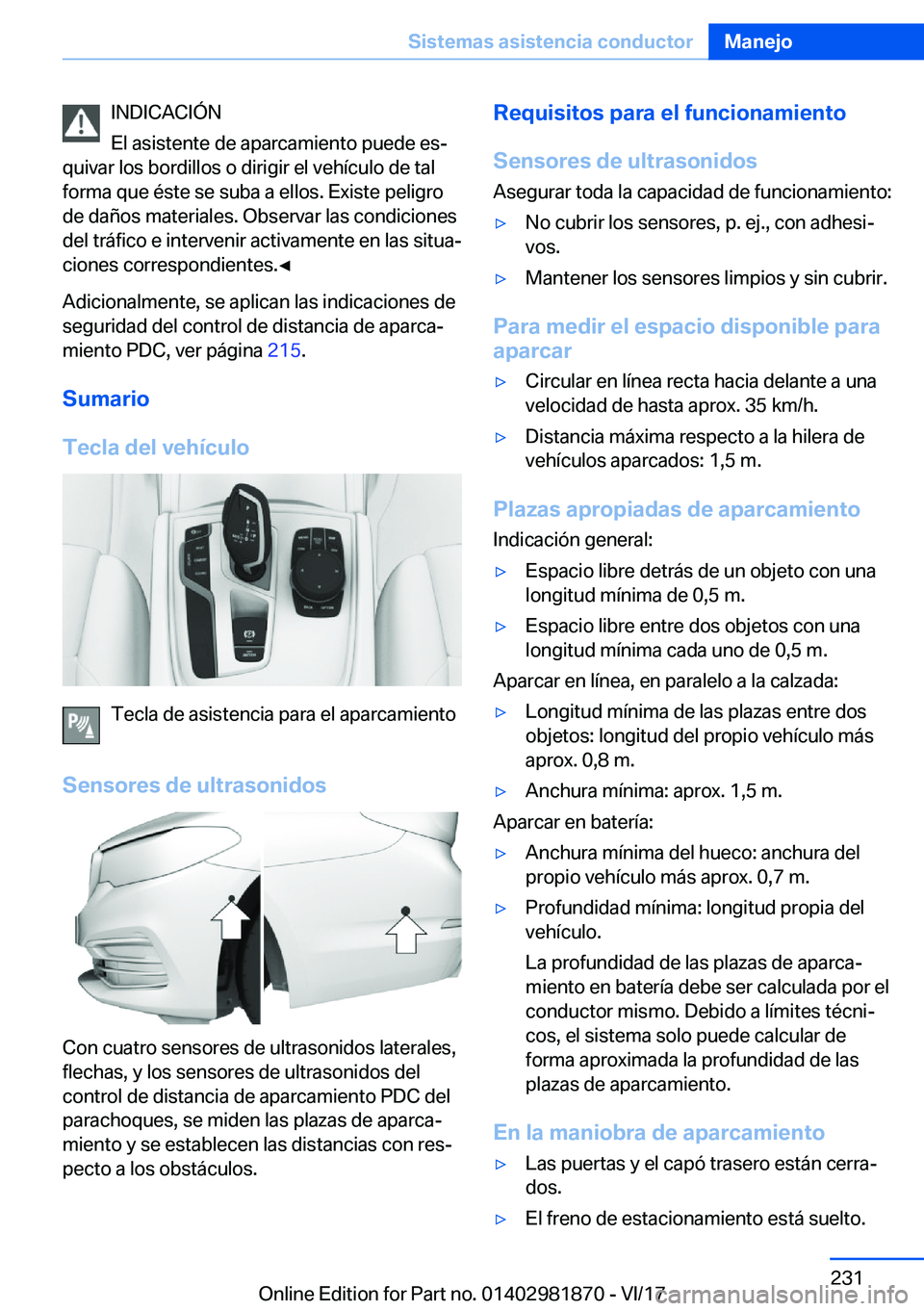 BMW 5 SERIES 2018  Manuales de Empleo (in Spanish) �I�N�D�I�C�A�C�I�