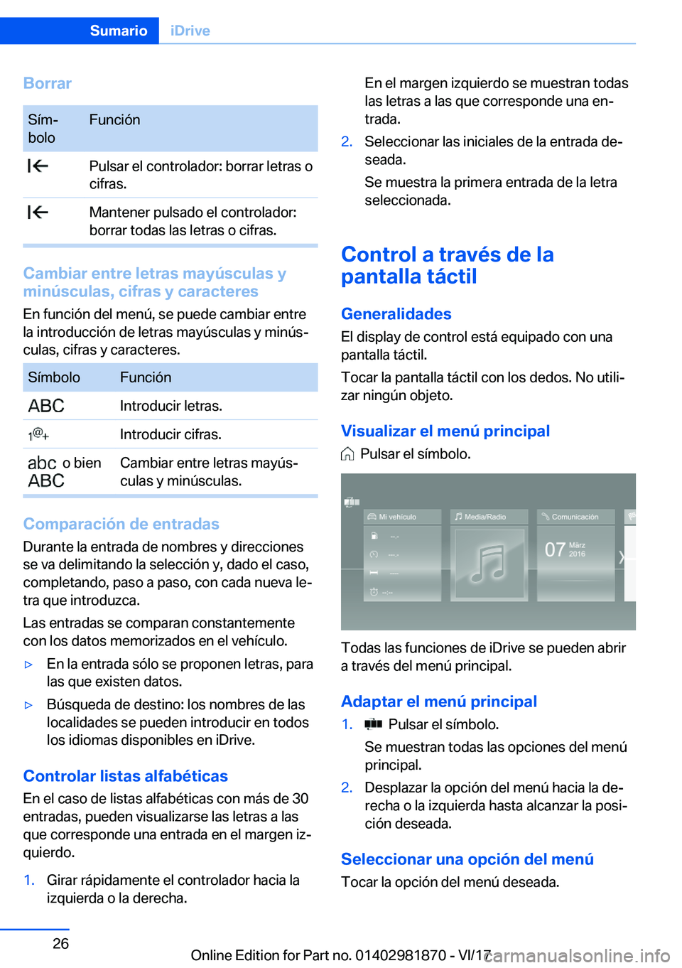 BMW 5 SERIES 2018  Manuales de Empleo (in Spanish) �B�o�r�r�a�r�S�