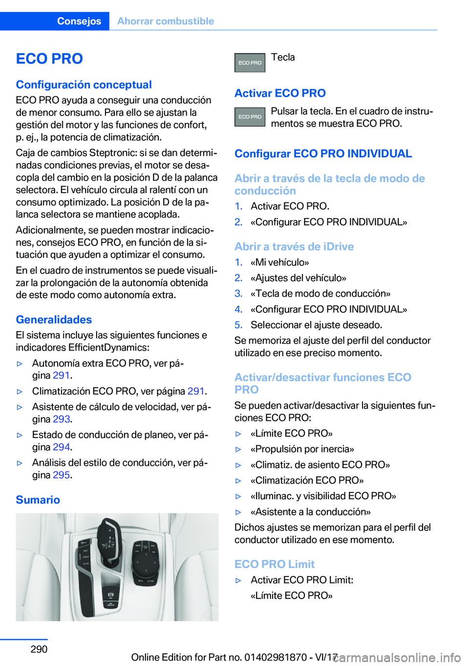BMW 5 SERIES 2018  Manuales de Empleo (in Spanish) �E�C�O��P�R�O
�C�o�n�f�i�g�u�r�a�c�i�