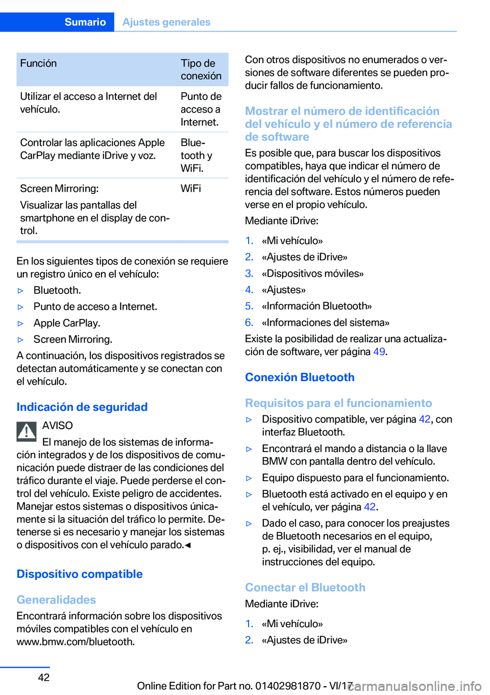 BMW 5 SERIES 2018  Manuales de Empleo (in Spanish) �F�u�n�c�i�