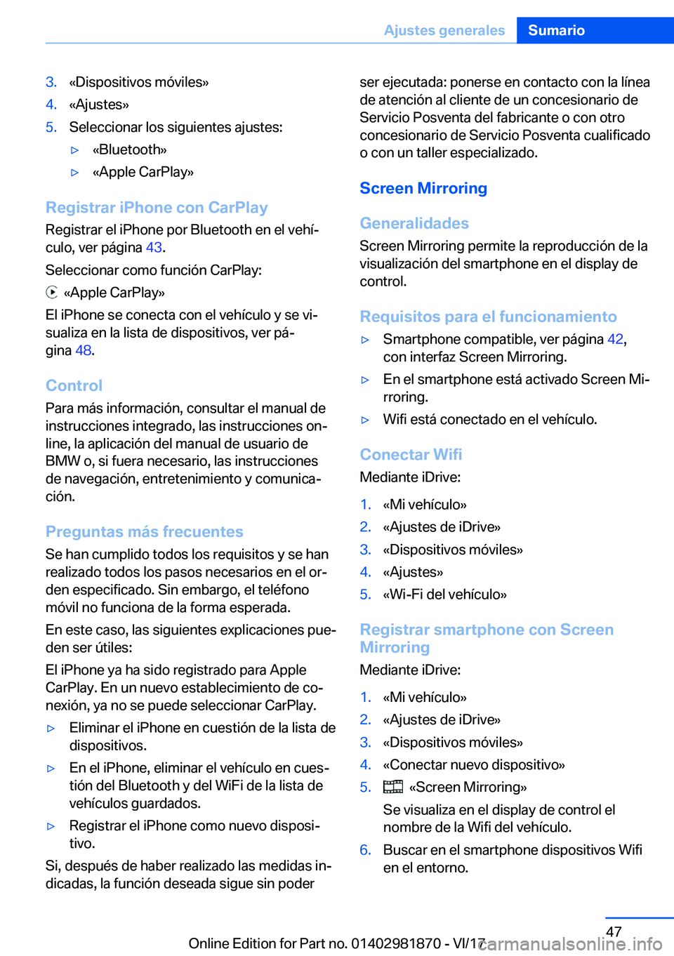 BMW 5 SERIES 2018  Manuales de Empleo (in Spanish) �3�.�«�D�i�s�p�o�s�i�t�i�v�o�s� �m�