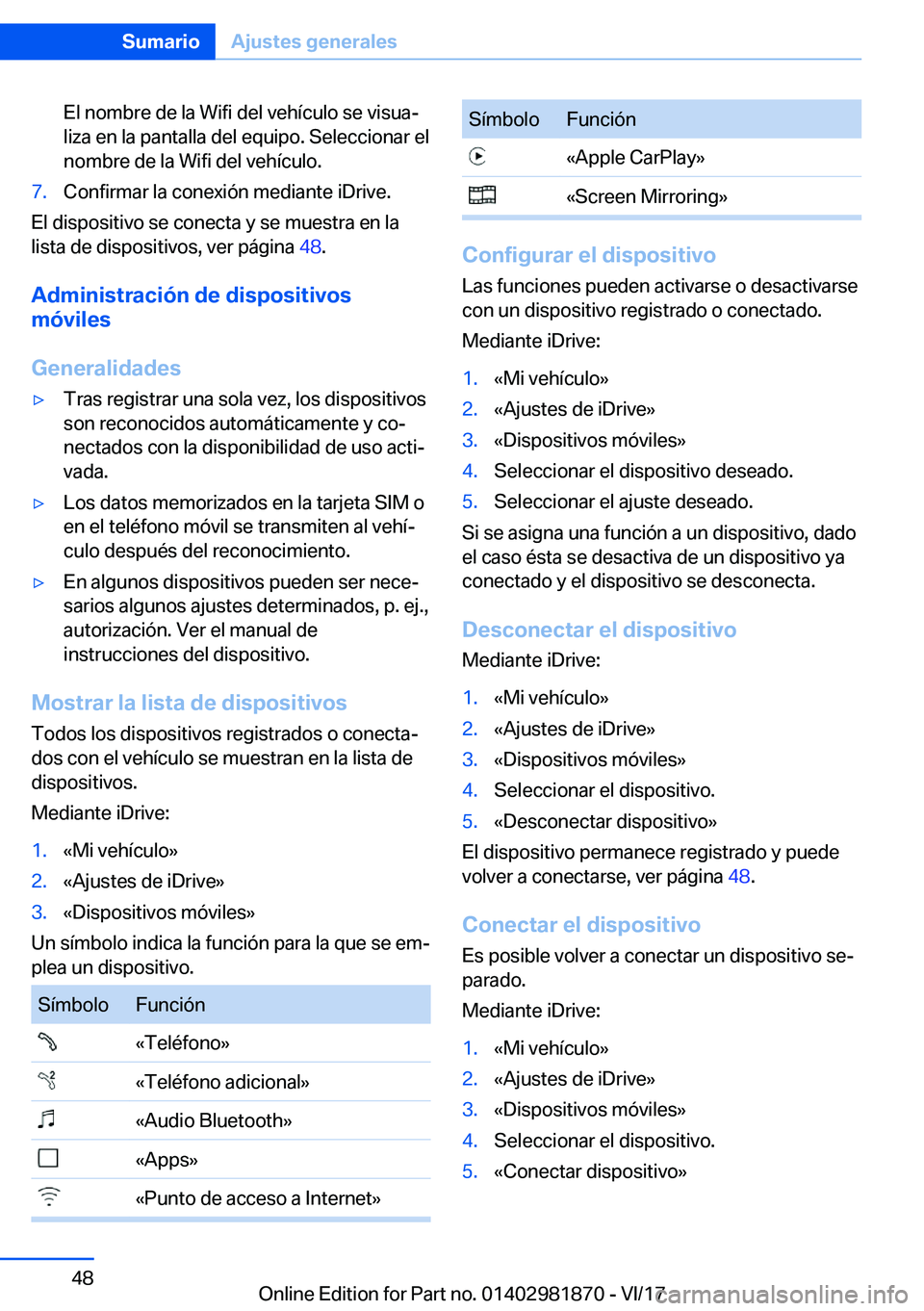 BMW 5 SERIES 2018  Manuales de Empleo (in Spanish) �E�l� �n�o�m�b�r�e� �d�e� �l�a� �W�i�f�i� �d�e�l� �v�e�h�
