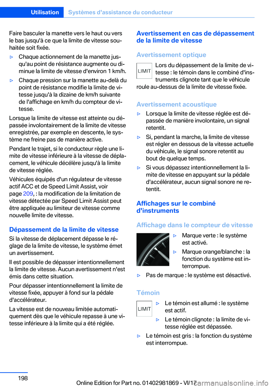 BMW 5 SERIES 2018  Notices Demploi (in French) �F�a�i�r�e� �b�a�s�c�u�l�e�r� �l�a� �m�a�n�e�t�t�e� �v�e�r�s� �l�e� �h�a�u�t� �o�u� �v�e�r�s�l�e� �b�a�s� �j�u�s�q�u�'�à� �c�e� �q�u�e� �l�a� �l�i�m�i�t�e� �d�e� �v�i�t�e�s�s�e� �s�o�uj
�h�a�i�t