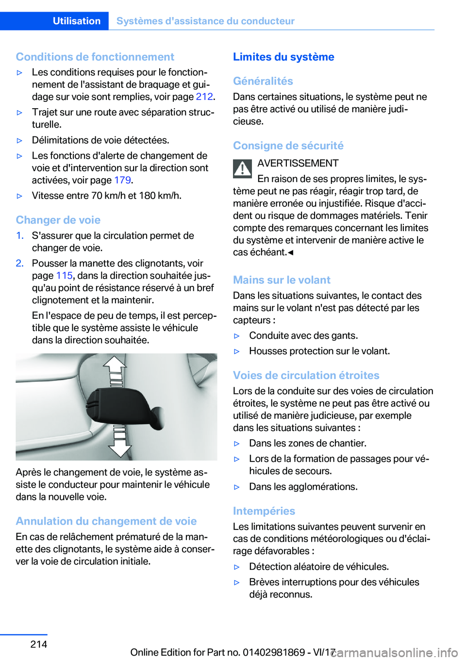 BMW 5 SERIES 2018  Notices Demploi (in French) �C�o�n�d�i�t�i�o�n�s��d�e��f�o�n�c�t�i�o�n�n�e�m�e�n�t'y�L�e�s� �c�o�n�d�i�t�i�o�n�s� �r�e�q�u�i�s�e�s� �p�o�u�r� �l�e� �f�o�n�c�t�i�o�nj�n�e�m�e�n�t� �d�e� �l�'�a�s�s�i�s�t�a�n�t� �d�e� �b