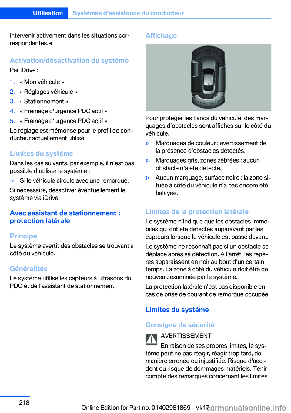BMW 5 SERIES 2018  Notices Demploi (in French) �i�n�t�e�r�v�e�n�i�r� �a�c�t�i�v�e�m�e�n�t� �d�a�n�s� �l�e�s� �s�i�t�u�a�t�i�o�n�s� �c�o�rj
�r�e�s�p�o�n�d�a�n�t�e�s�.'