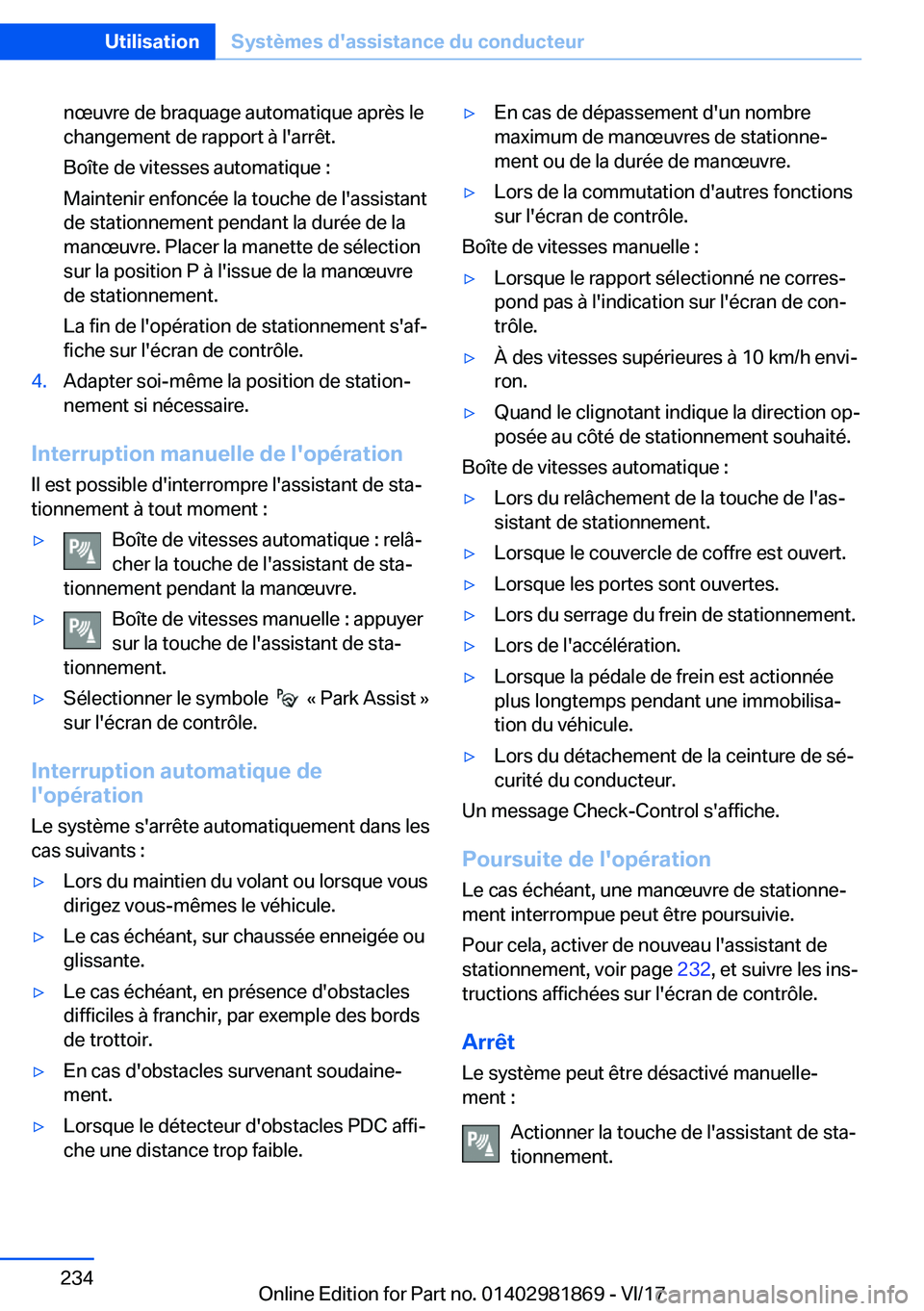 BMW 5 SERIES 2018  Notices Demploi (in French) �n�